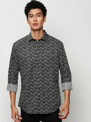 Men Black Floral Casual Casual Shirts-STANLEY-5281-Black