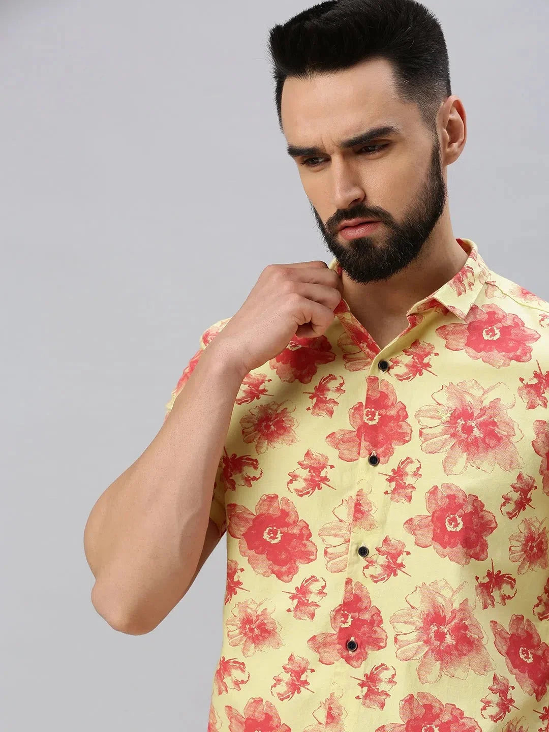 Yellow Solid Mens Cotton Shirt - Casual Summer Shirts