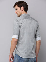 Men Cream Printed Casual Shirt-TKTPRINT-122-Cream