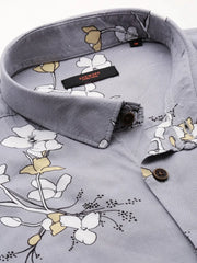 Men Grey Printed Casual Shirt-EECOPRINT-2049-Grey