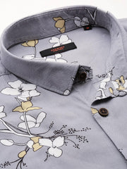 Men Grey Printed Casual Shirt-EECOPRINT-2049-Grey