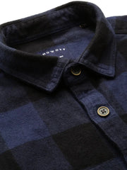 Men Blue Checked Casual Shirt-RUGGEDCHECKS-4179-Blue