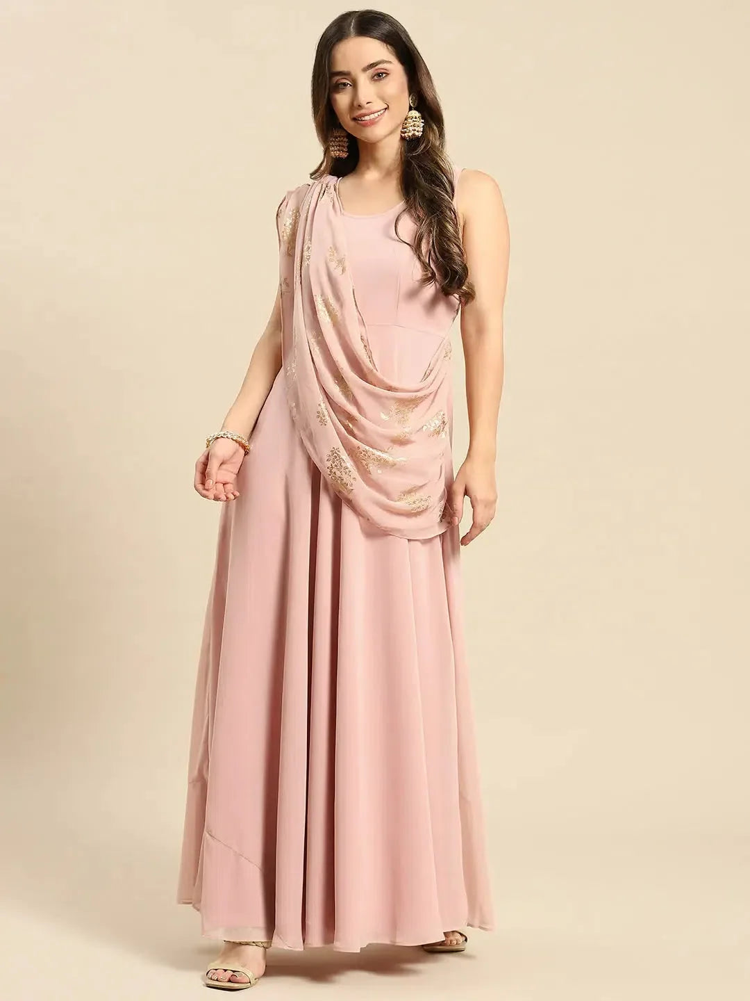 Powder Pink Flare Dress | Women's Western Wear Outfits
