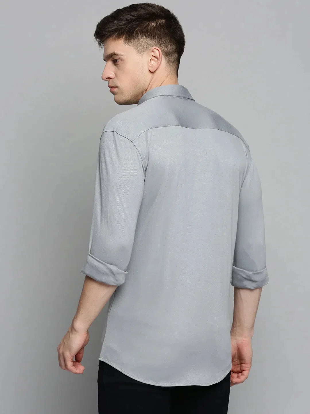 Grey Solid Mens Shirt - Stylish Cotton Shirt | DesiQlo