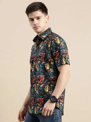 Men Multi Graphics Casual Shirt-GALLERLA-1736-Multi