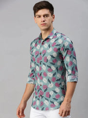 Men Green Printed Casual Shirt-EECOPRINT-2054-Seagreen