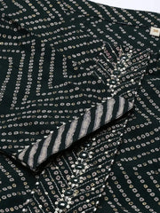 Women's Green Printed Kurta Set-BCSK-1369-Green