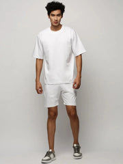 Men White Solid Casual Co ords-AR-CD-14-White