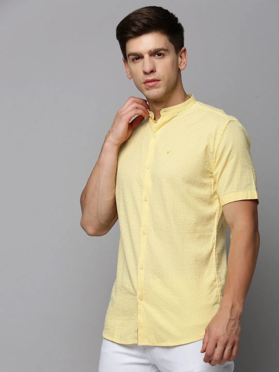 Yellow Solid Mens Shirt | Casual & Comfortable Cotton Shirts