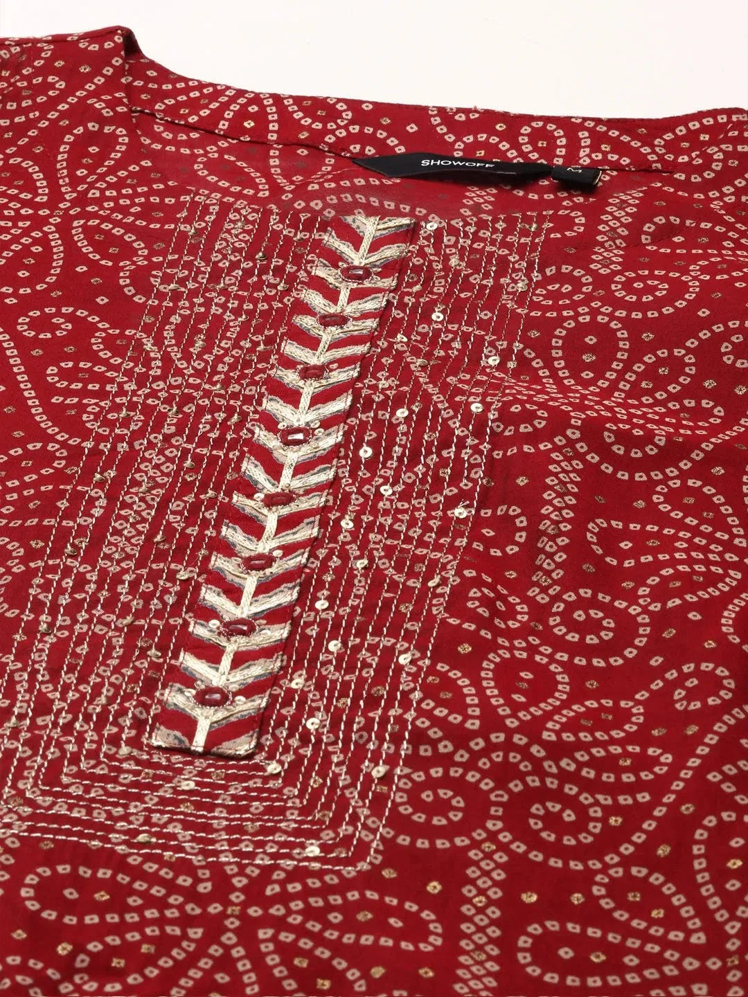 Maroon Bandhini Print Kurta Set | Women's Indian Kurtas