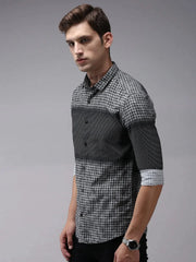 Men Black Printed Casual Shirt-PARKERPRINT-1559-Black