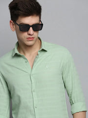 Men Green Solid Casual Shirt-DEERASTRIPES-2072-Green