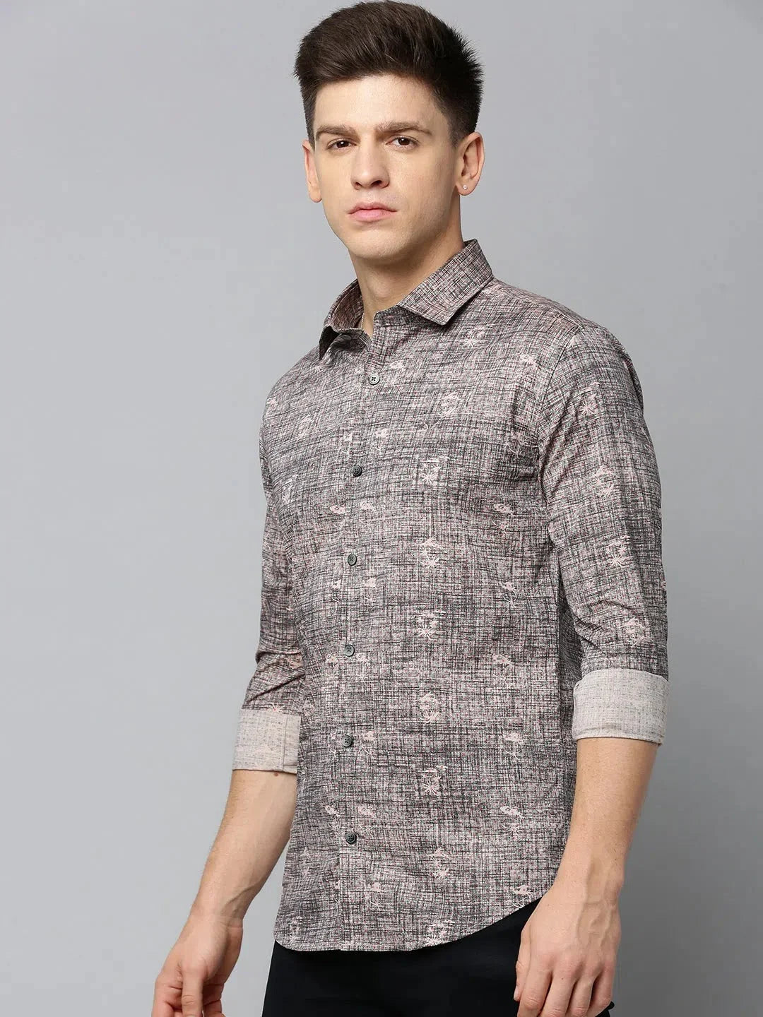 Black Printed Mens Shirt - DesiQlo Fashion Cotton Shirt