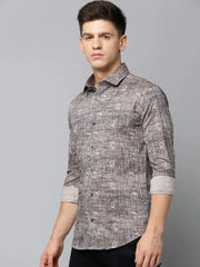 Men Black Printed Casual Shirt-FLIORIONIEPRINT-3519-Black
