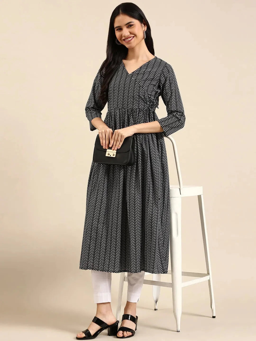 Blue Printed Kurta - Women's Cotton Indian Kurtis Online