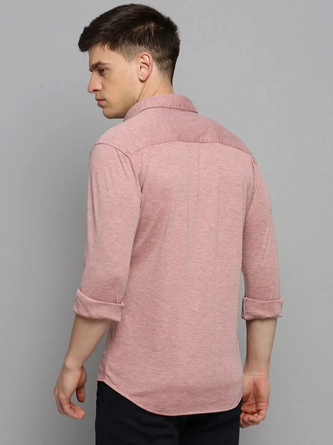 Pink Solid Mens Shirt - DesiQlo Cotton Casual Shirt