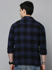 Men Blue Checked Casual Shirt-RUGGEDCHECKS-4179-Blue