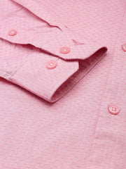 Men Pink Textured Formal Shirt-RHIZOMAPRINT-8023-Pink