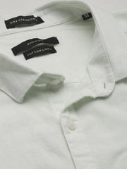 Men Green Solid Casual Shirt-LARALILEN-3135-Green