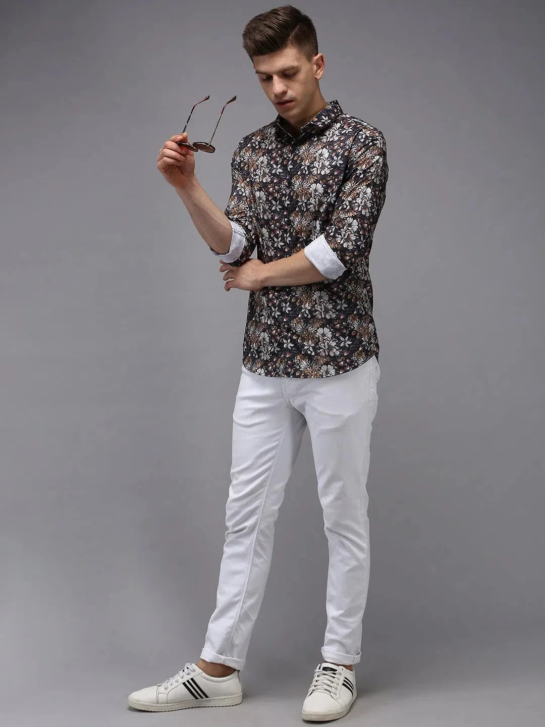 Black Printed Mens Shirt - Shop Cotton Casual Shirts Online