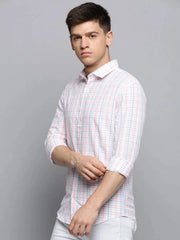 Men White Checked Casual Shirt-PEISKOSCHECKS-3425-White