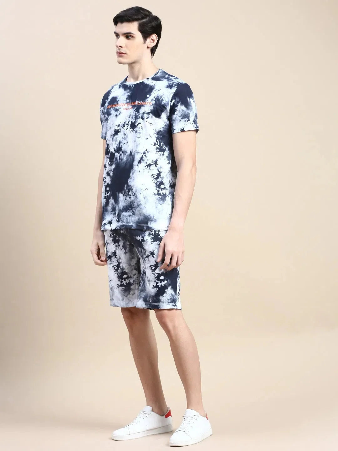 Men's White Tie Dye Casual Co ord Set | Mens Two Piece Sets
