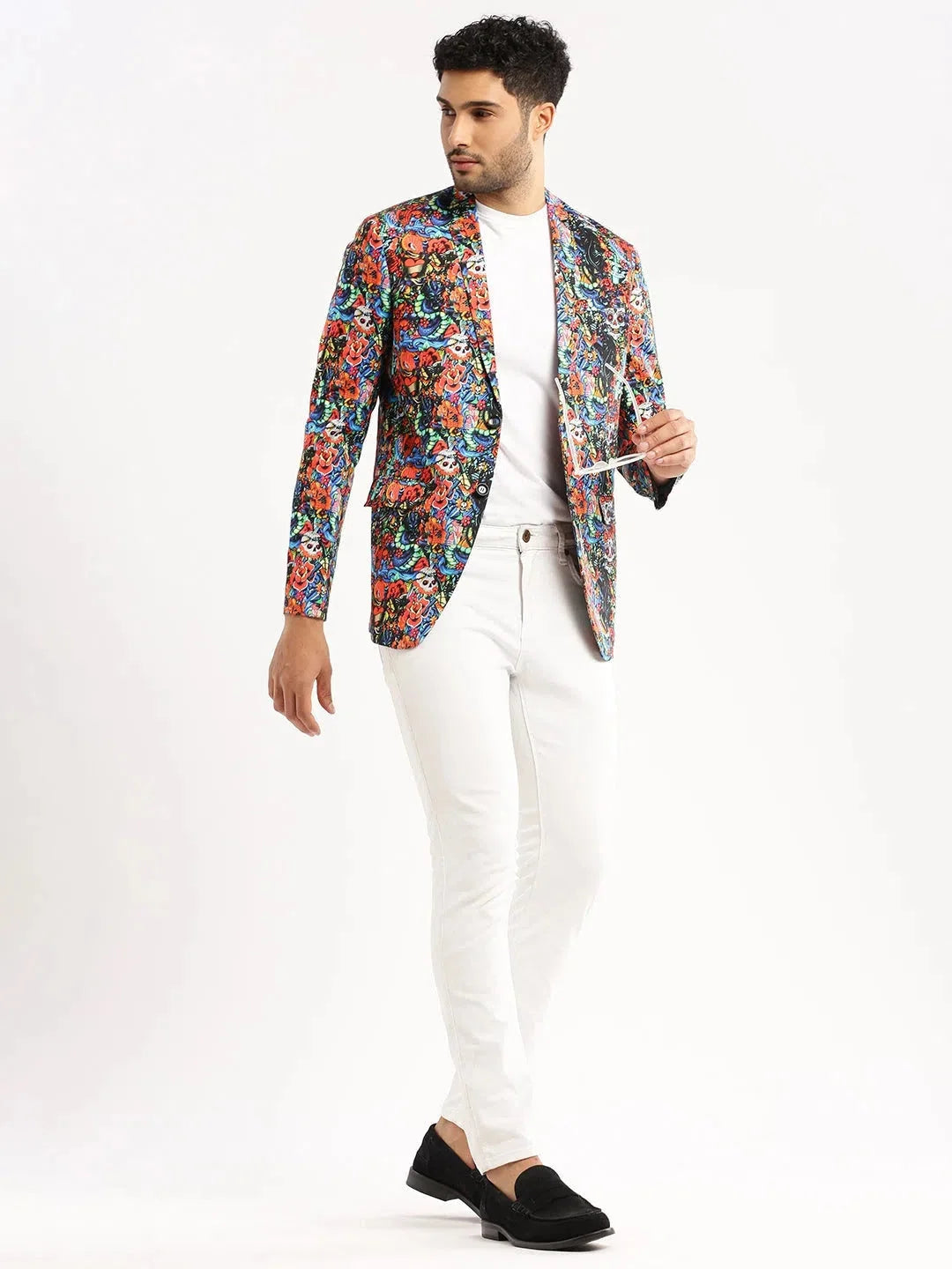 Multi Printed Men's Ethnic Wear Blazer | DesiQlo