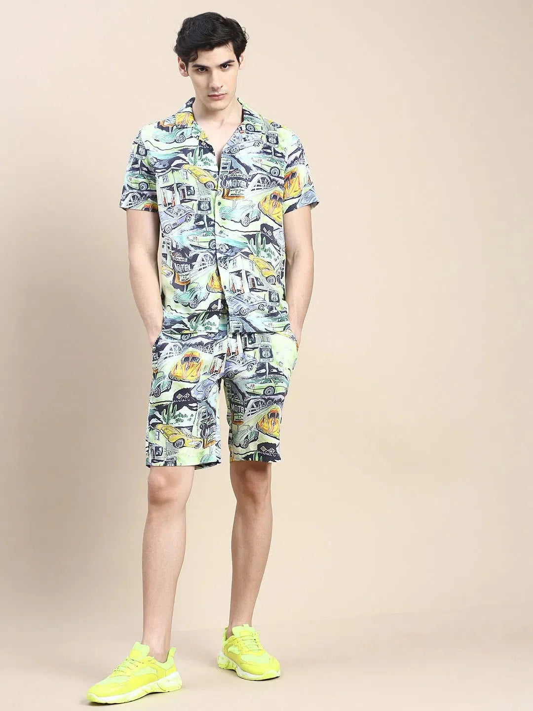 Multi Printed Mens Co ord Sets - Casual Two Piece Sets Outfit