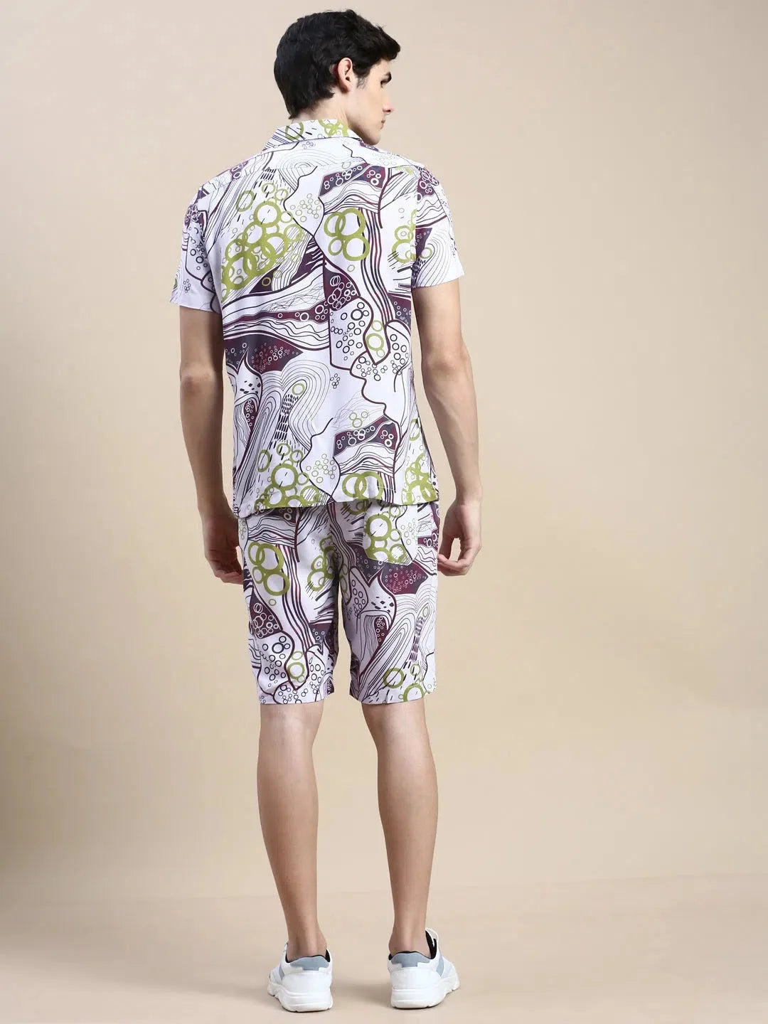 Men's Pink Printed Casual Co ord Set | Stylish Two Piece Sets