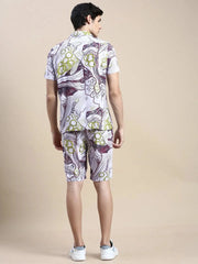 Men Pink Printed Casual Co ord Set-MARSHALL-1836-Pink