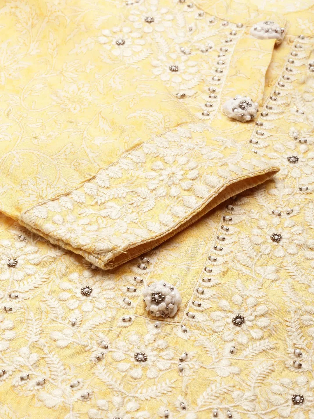 Yellow Embroidered Kurta - Stylish Indian Kurta for Women