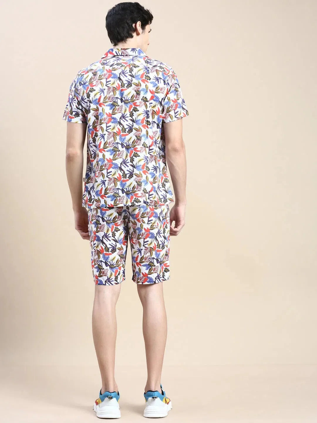 White Printed Casual Co ord Set for Men | Two Piece Sets