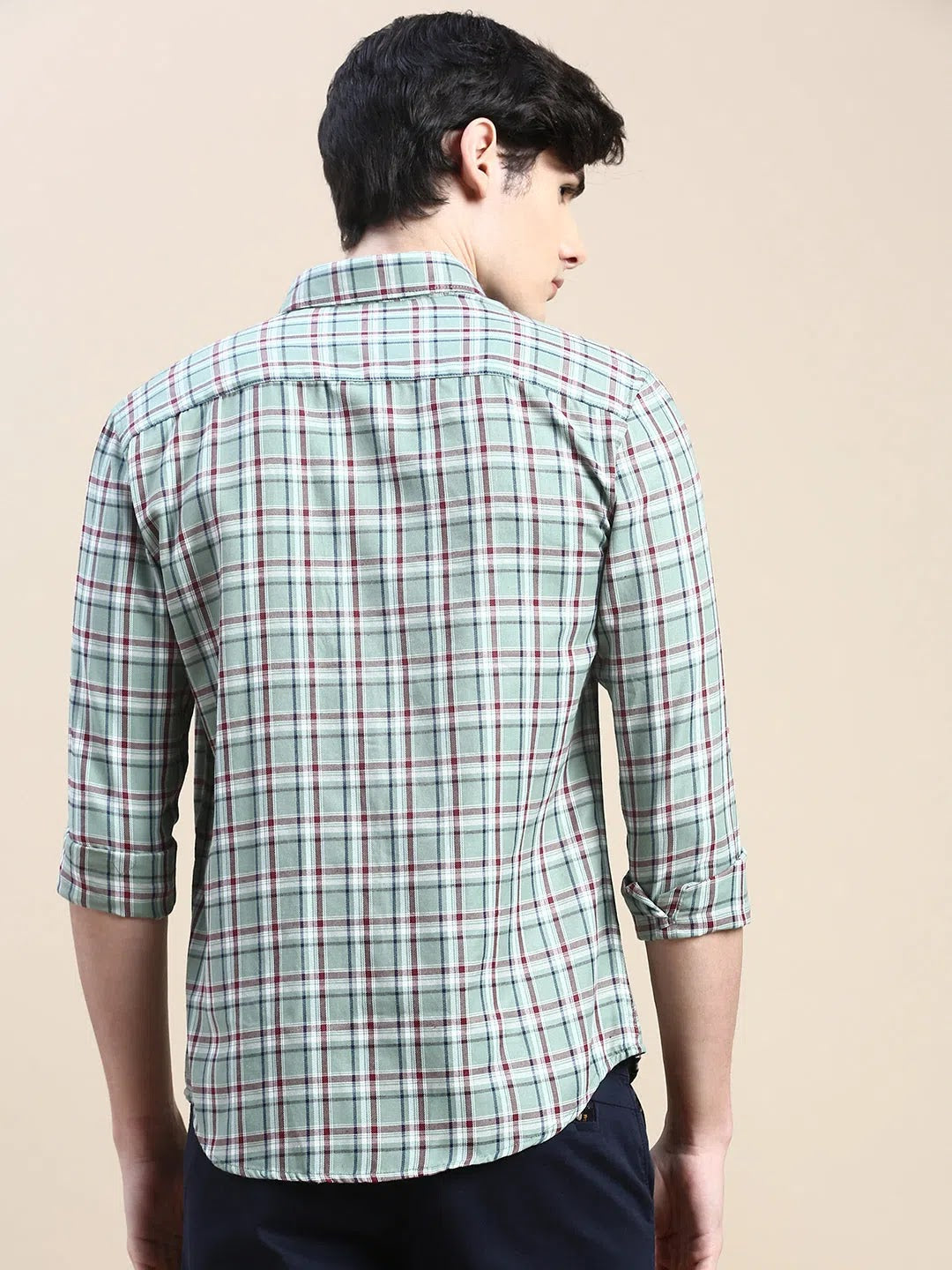Trending Green Checked Mens Shirt - DesiQlo Cotton Casual Shirt