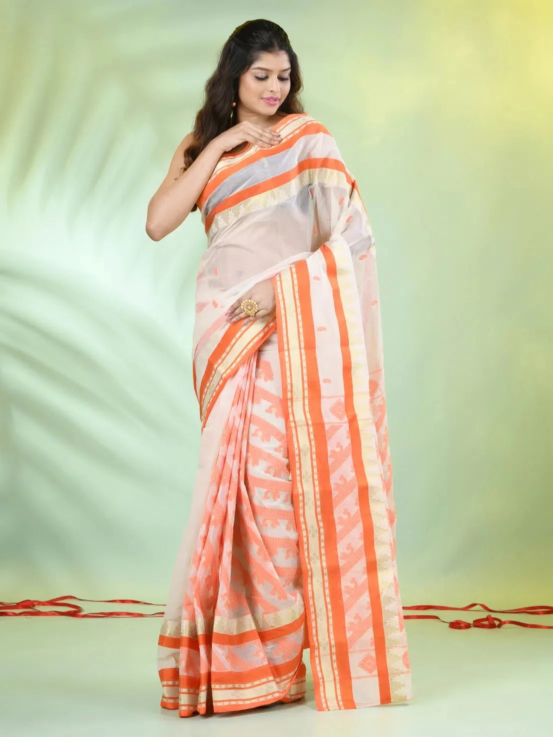 Off White Cotton Saree | Classic Designer Sarees India