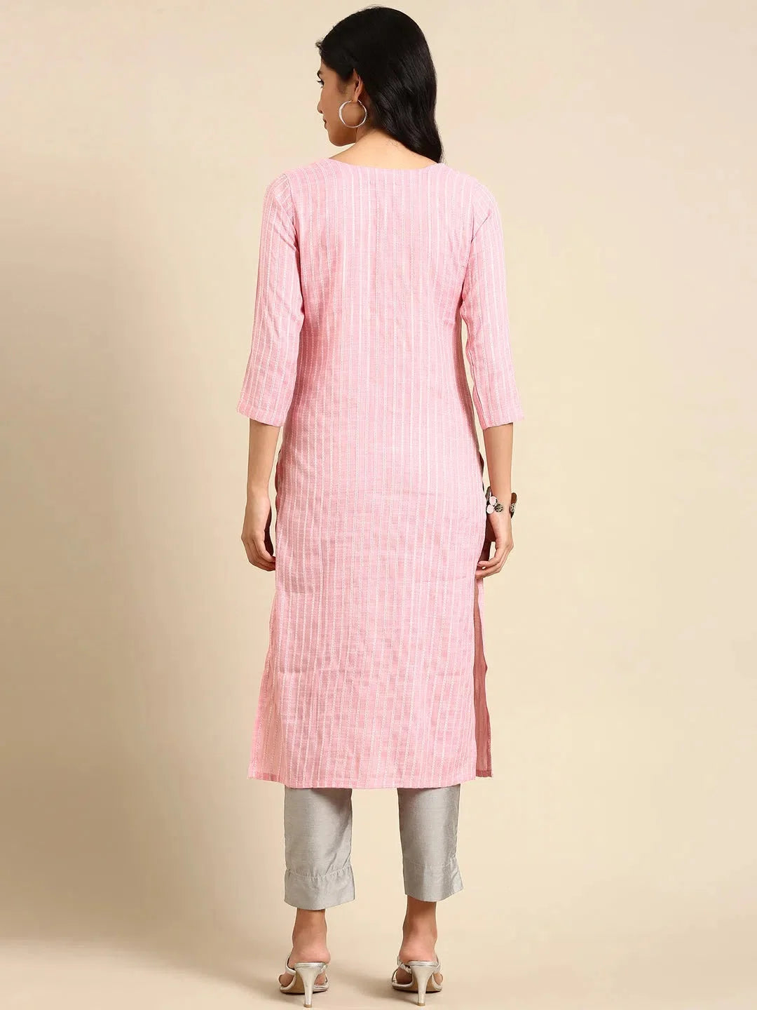 Pink Solid Kurta | Women's Indian Kurta | DesiQlo Fashion