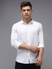 Men White Solid Casual Shirt-ZARAPLAIN-1346-White