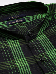 Men Black Checked Casual Shirt-LAVINIA-0990-Black