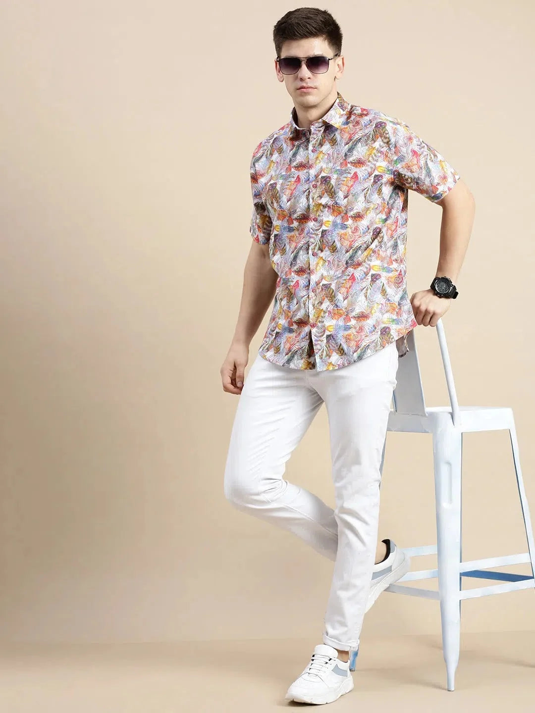Men's Multi Floral Cotton Shirt | Printed Shirt DesiQlo