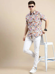 Men Multi Floral Casual Shirt-GALAXY-1659-Multi
