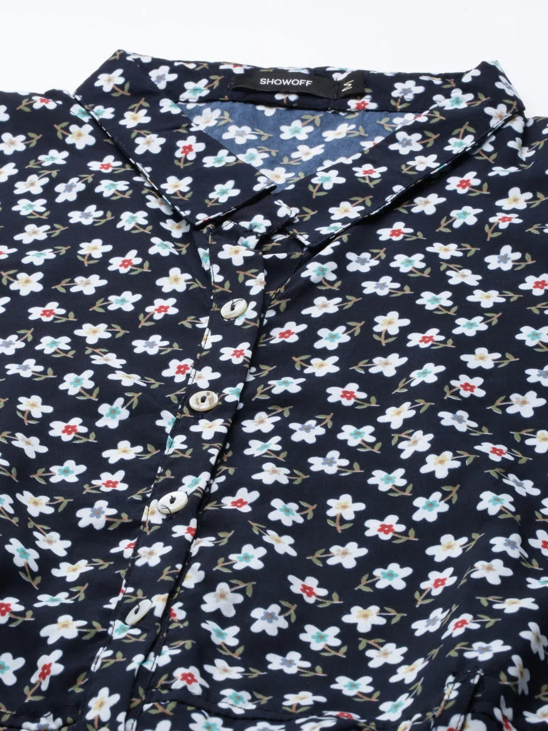 Navy Blue Printed Kurta - Women's Indian Kurtas Online
