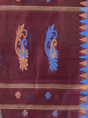 Black Cotton Saree With Zari Borders-MA64BCT401190051