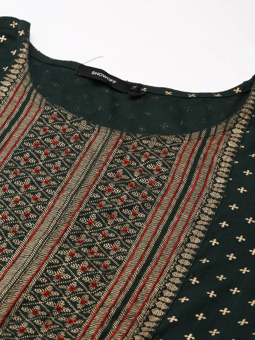 Green Printed Anarkali Kurta - Cotton Anarkali Kurti for Women