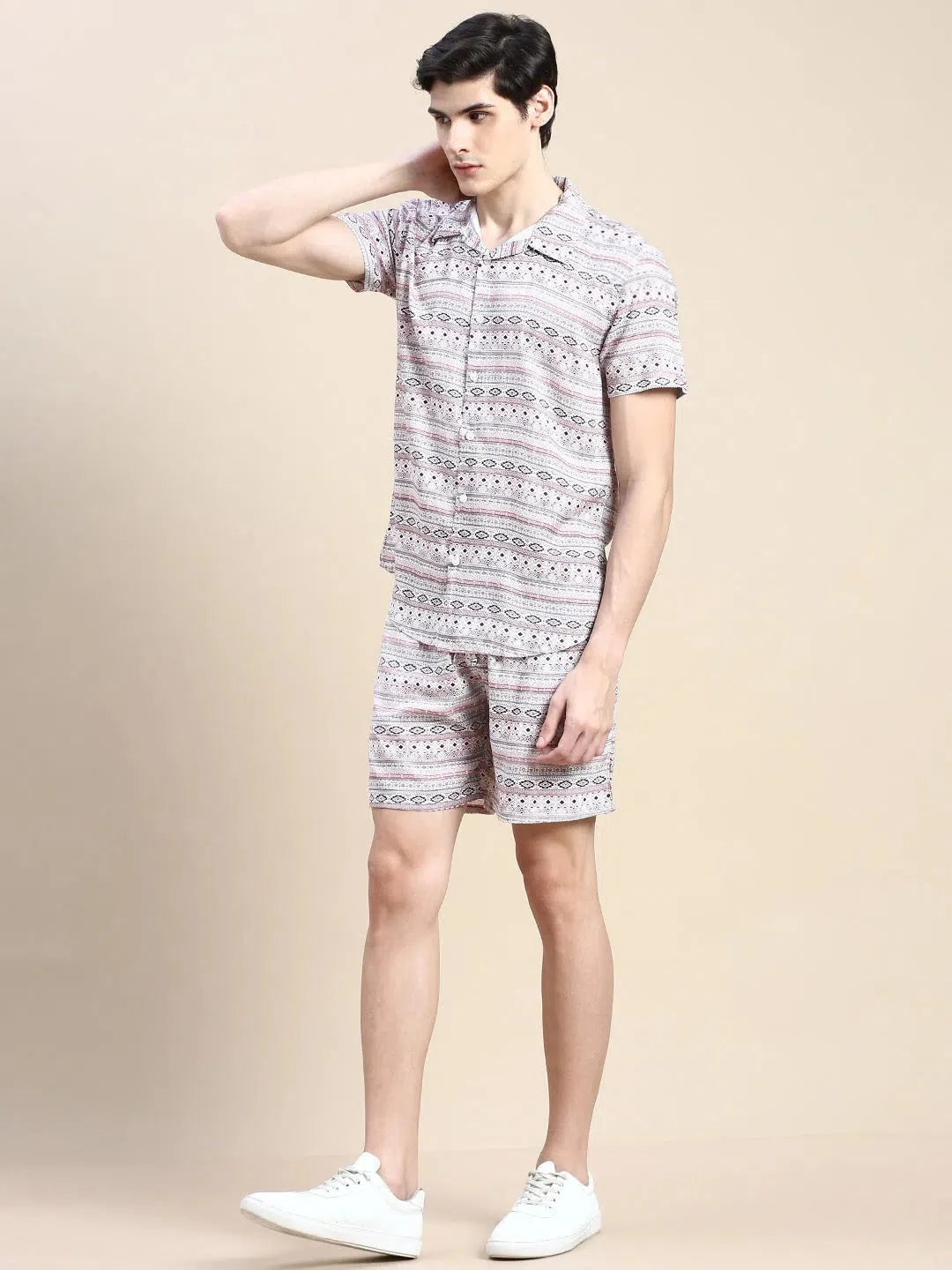 Multi Printed Mens Two Piece Sets - Casual Cotton Co ord Sets