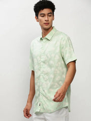 Men Green Floral Casual Casual Shirts-JUPITERPRINT-1772-Green
