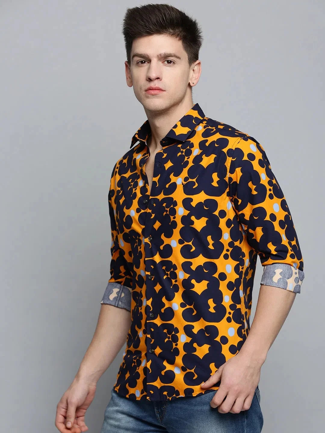 Mens Colorblock Cotton Shirt - Casual & Trendy | DesiQlo