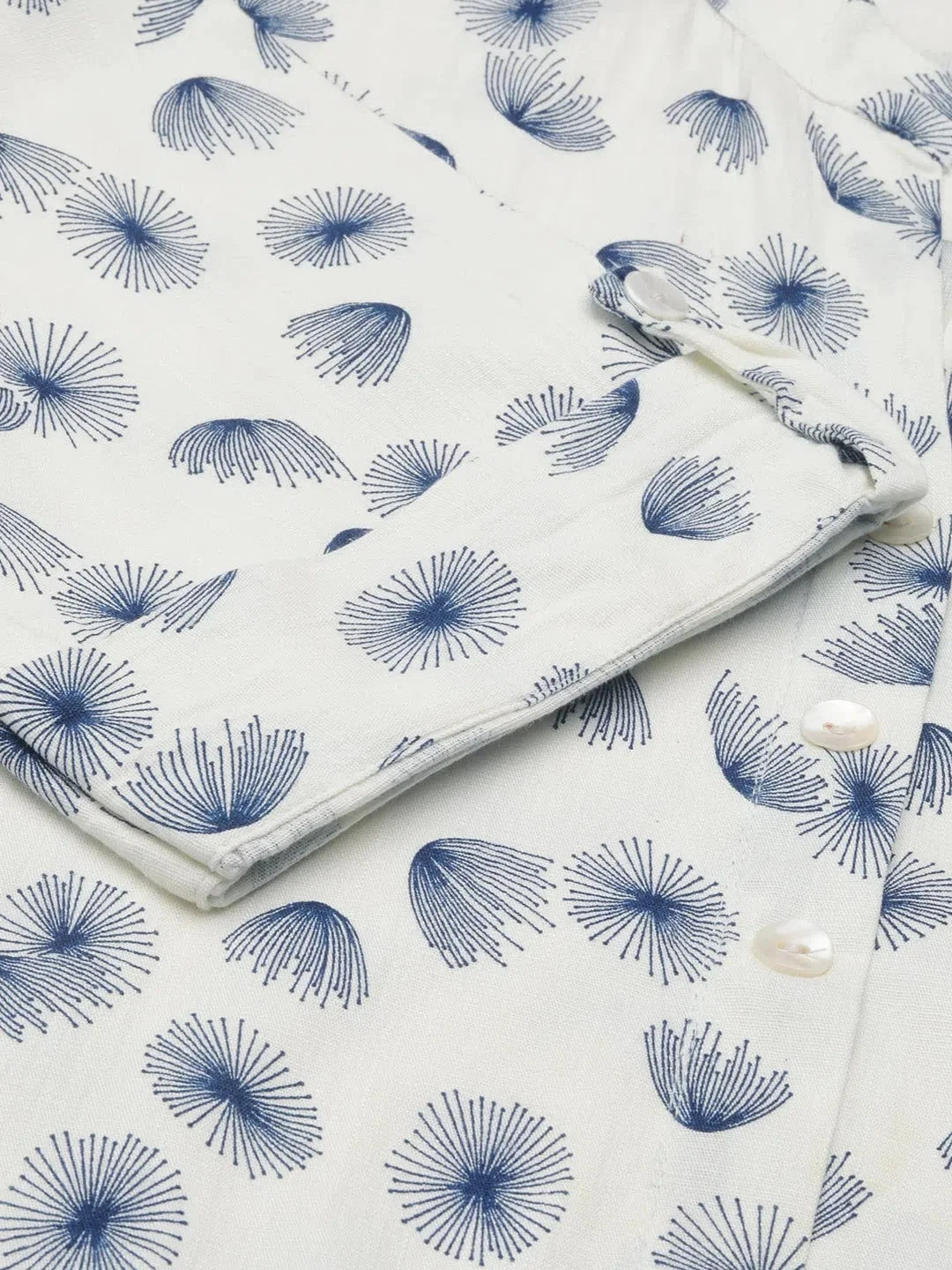 White Printed Kurta: Viscose Indian Kurtas for Women