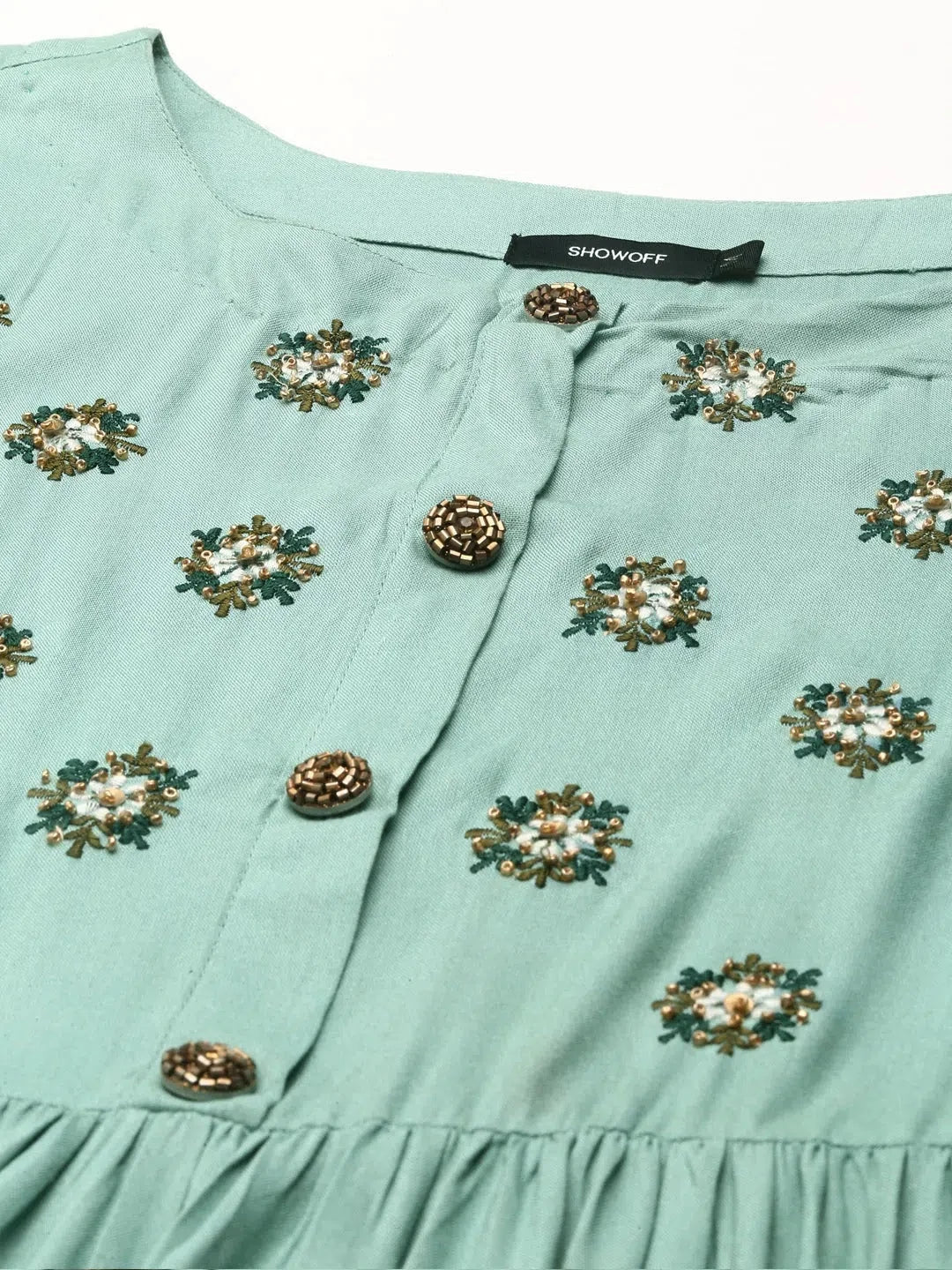 Green Solid Anarkali Kurti | Cotton Anarkali Suits for Women