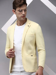 Men Yellow Solid Blazer-AR-017-Yellow