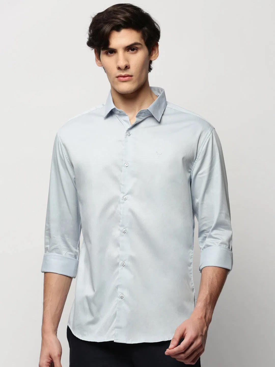 Authentic Blue Solid Mens Shirt - Cotton Casual Shirt | DesiQlo