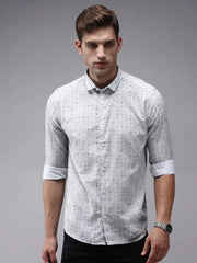 Men Grey Checked Casual Shirt-GRAYSONPRINT-1528-Grey